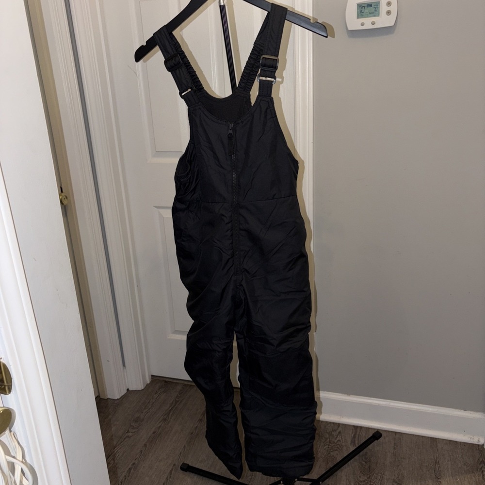 All in Motion Kids Black Ski Snow Bib Overalls Water Resistant Medium